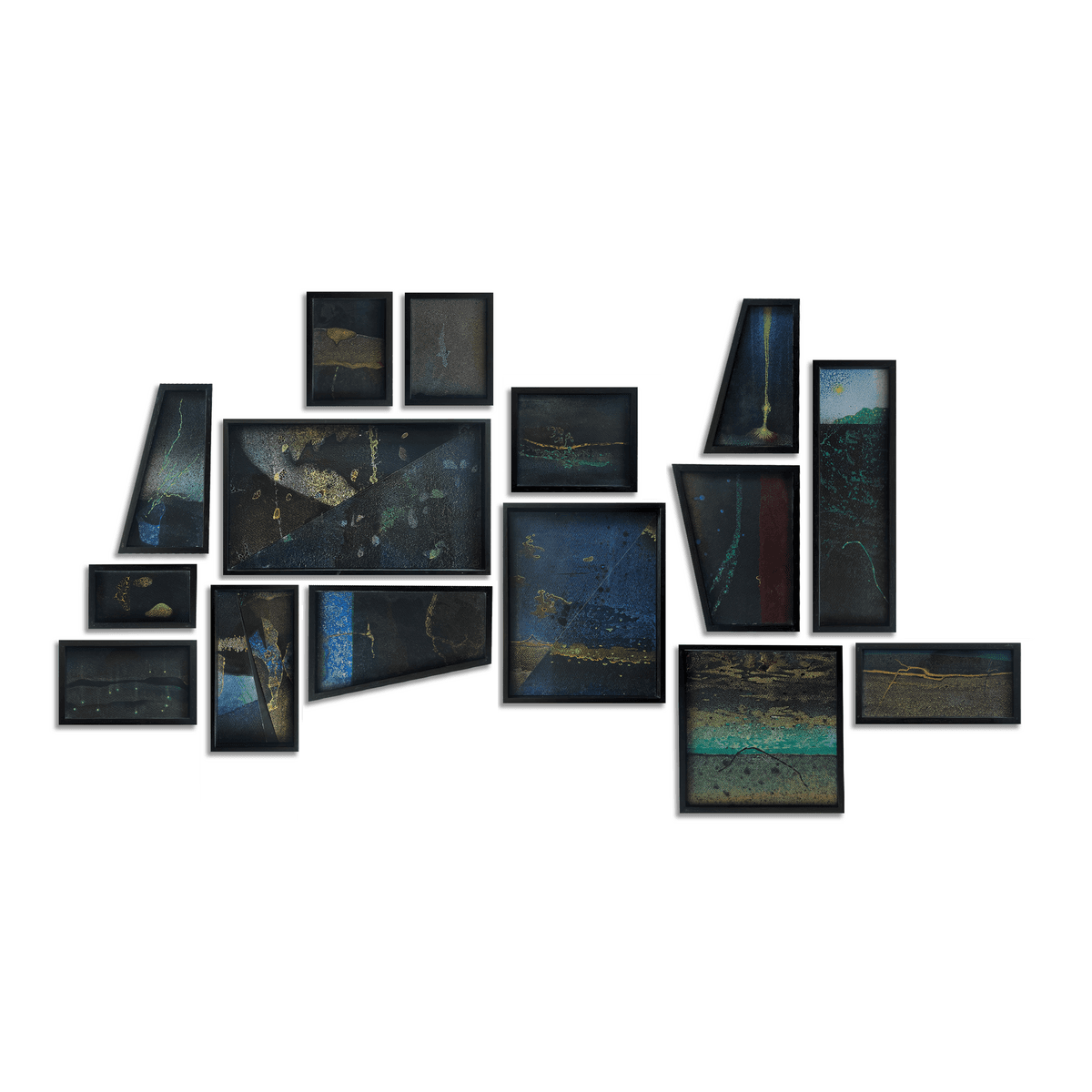 Untitled - (cluster of 15 framed in museum glass)