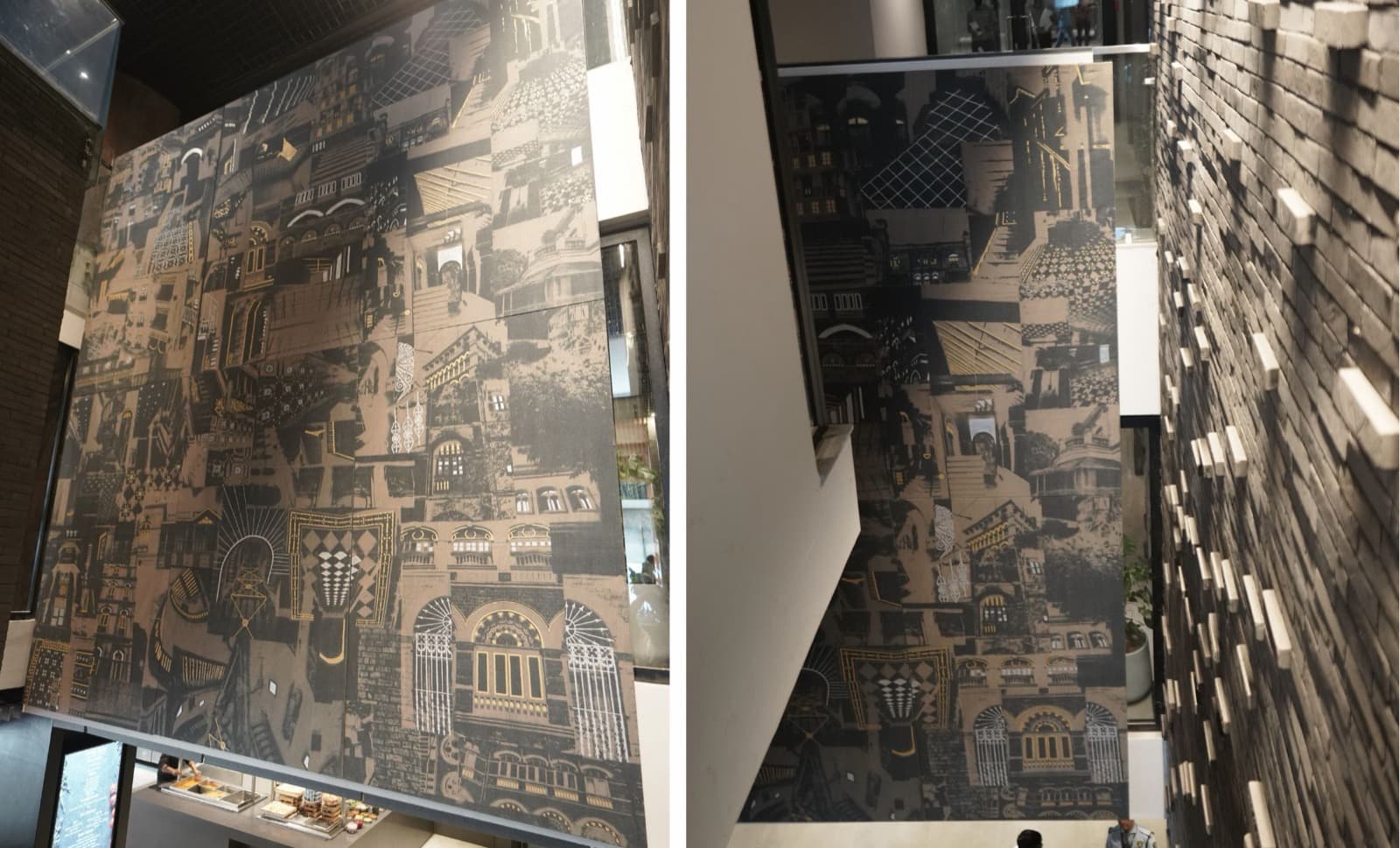 (left and right) Installation of Tales of Distant Dwellings by artist Savitha Ravi